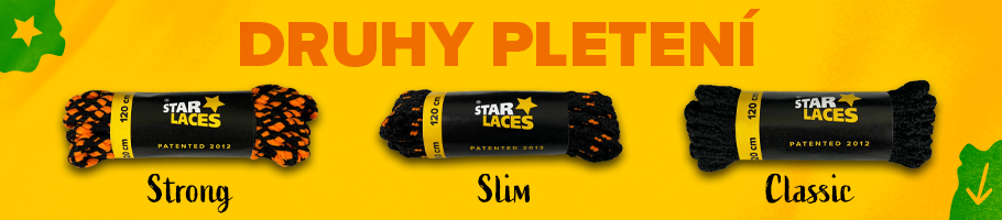 druhy pletení tkaniček STAR LACES